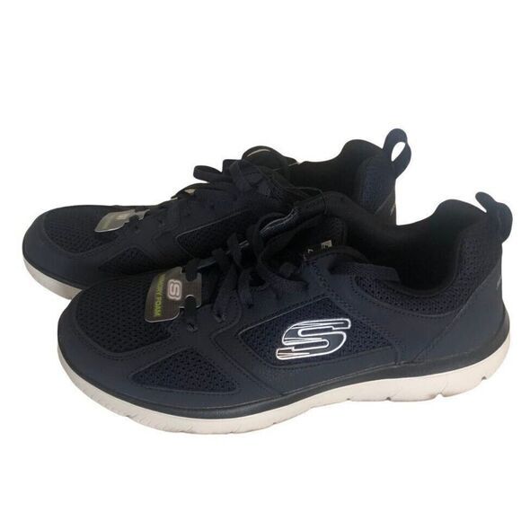Skechers Lite-Weight Memory Foam Sneaker Unisex, Size 8.5 navy/white, brand‎ new - Picture 3 of 12